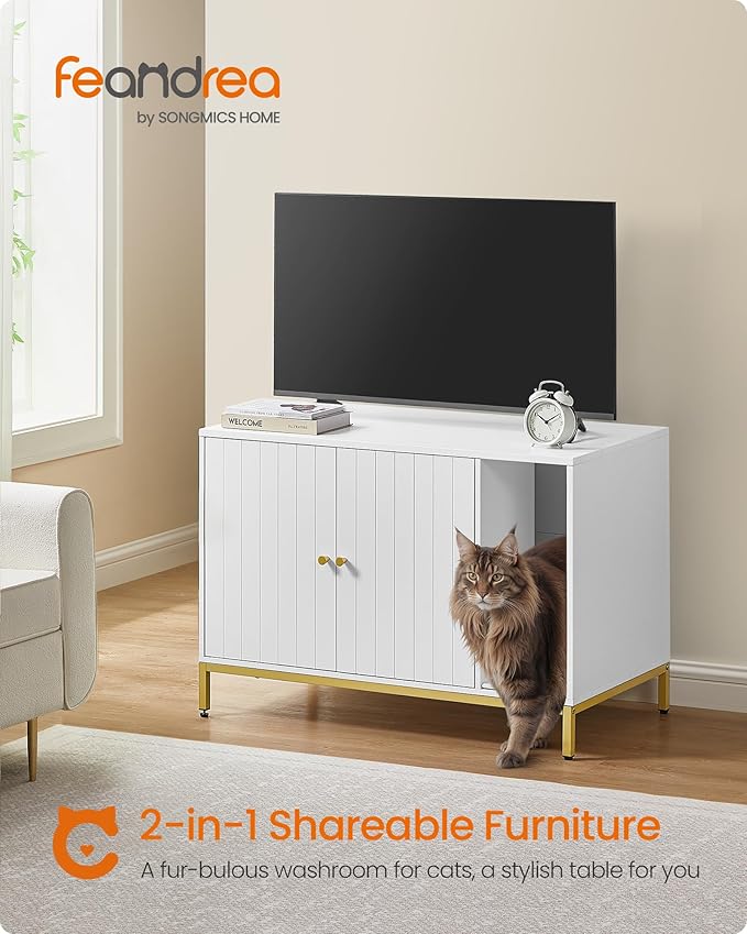 Feandrea Cat Litter Box Enclosure, Hidden Litter Box Furniture - Image 2