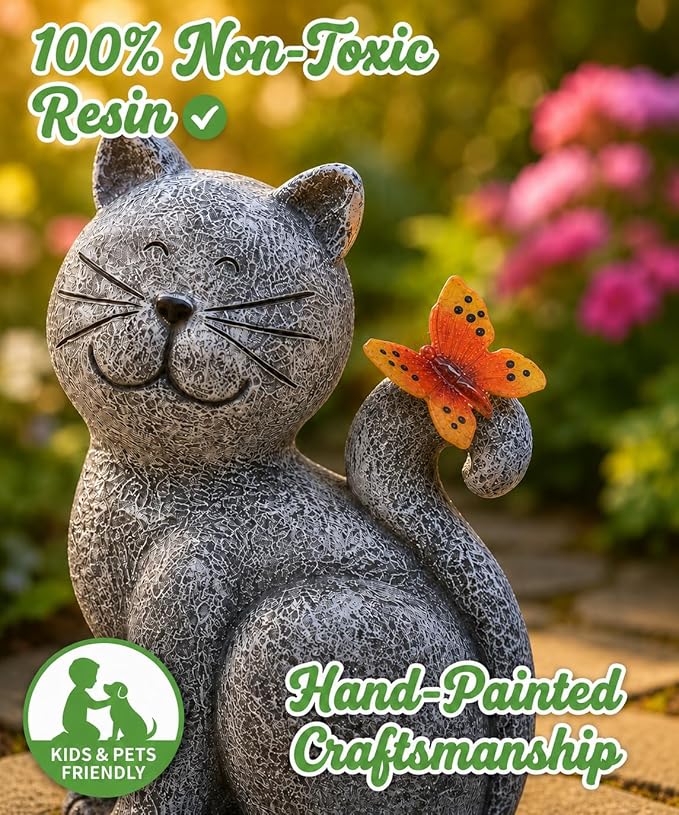 Nacome Cat Outdoor Statues for Garden: Outside Decor - Image 8