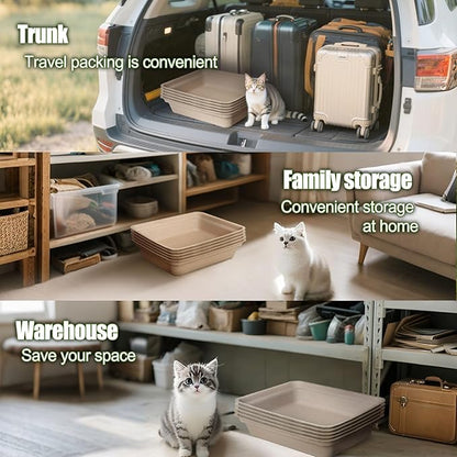Disposable Litter Boxes for Cats Large: 8-Pack Leak-Proof Sustainable for - Image 18