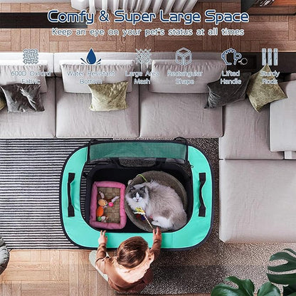 Dog Playpen, Pet Playpen, Foldable Puppy Cat Playpen, Portable Exercise Kennel - Image 5