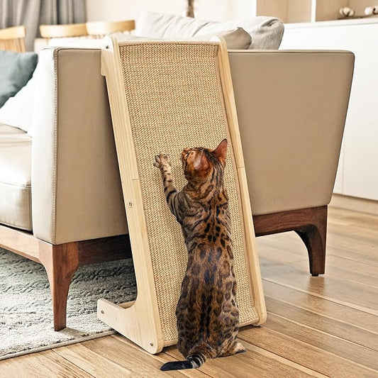 PETKARAY Cat Scratcher, Cat Sisal Scratching Ramp, L Shape Cat Scratch Pad by PETKARAY