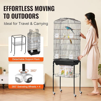VEVOR 64-inch Open Top Large Parrot Bird Cage - Image 5