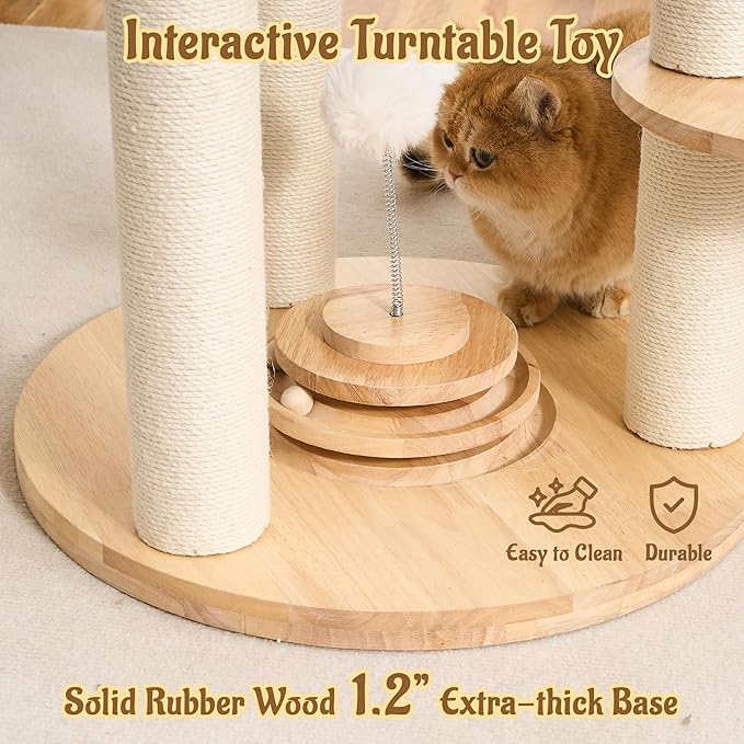 Modern Cat Tree Tower with Scratching Post, 61.5in Tall Cat Tree - Image 7