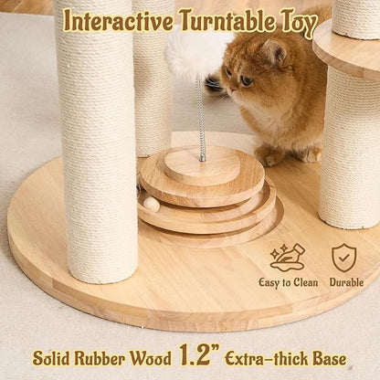 Modern Cat Tree Tower with Scratching Post, 61.5in Tall Cat Tree - Image 7