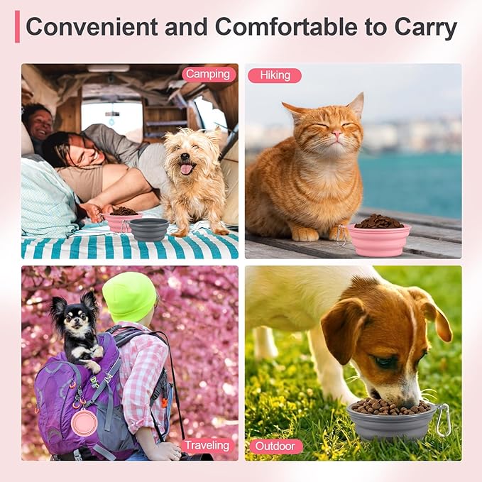 Kytely Collapsible Dog Bowls for Travel, Foldable Pet Food Bowl - Image 5