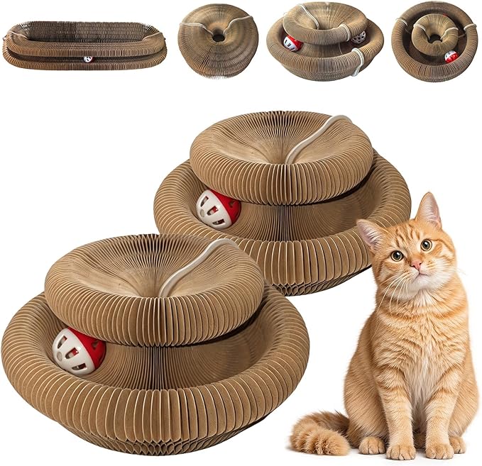 2-Pack Cat Pad Scratcher Toys, Magic Organ Cat Toy & Kitty Curls Cat Toy by ExploreHomlume