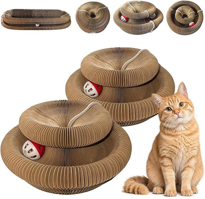 2-Pack Cat Pad Scratcher Toys, Magic Organ Cat Toy & Kitty Curls Cat Toy by ExploreHomlume