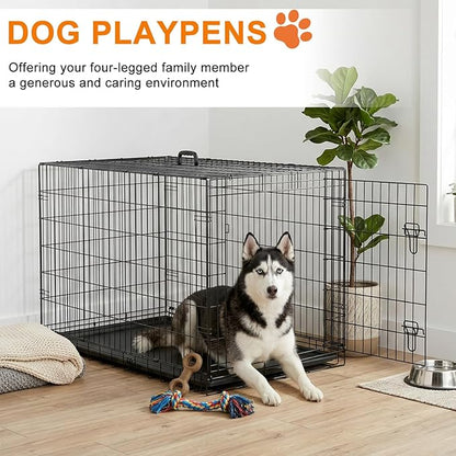 FDW XL Dog Crate 48inch Dog Cage Foldable Metal Kennel - Image 2