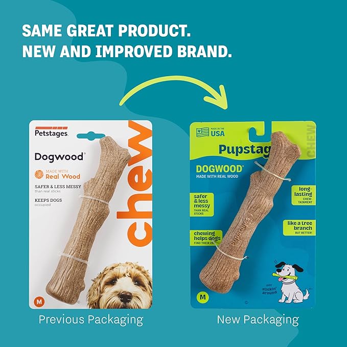 Pupstages Dogwood Dog Chew Toy, Made in the USA – Real-Wood Blend, Natural - Image 7