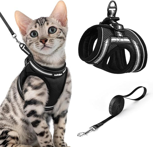 rabbitgoo Cat Harness and Leash, Step-in Escape Proof Kitten Harness Set by rabbitgoo