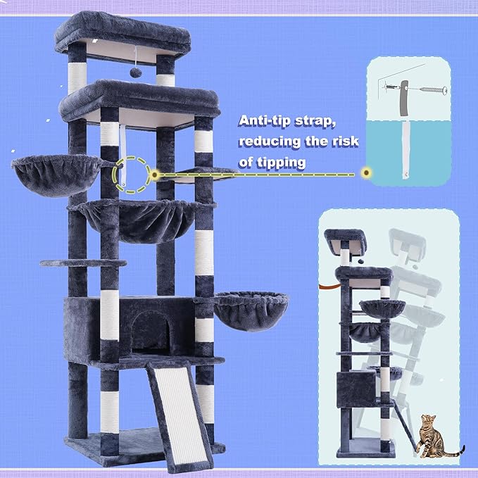 Hey-brother Cat Tree Tower, Scratching Posts - Image 8