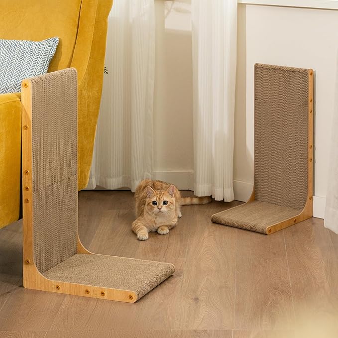 Conlun Cardboard Cat Scratcher, Vertical Wall-Leaning Scratching Board to - Image 8