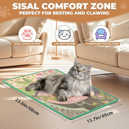 Sisal Cat Scratcher Mat, Cat Wall Scratcher - Image 2