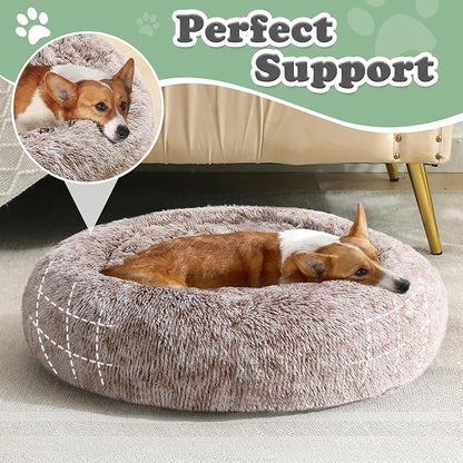 JOLLYVOGUE Dog Beds Large Sized Dog, 36 inches Calming Soft Anti-Anxiety Donut - Image 3