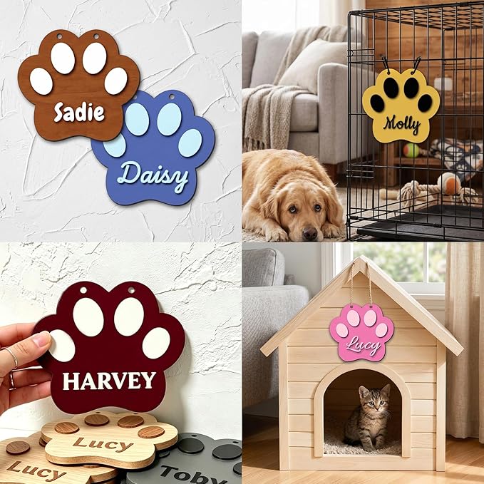 Personalized Dog Room Decor Custom Dog Crate Accessories Name Plate Doghouse - Image 2