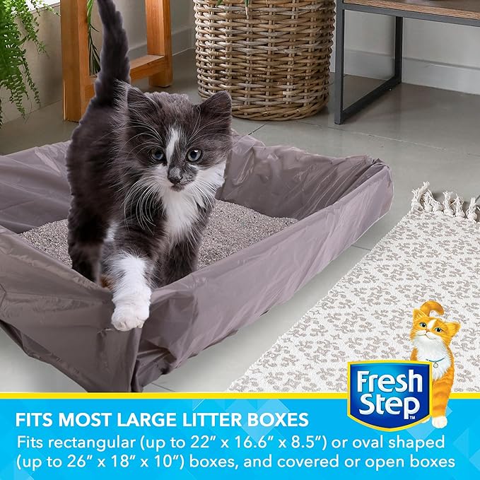 Fresh Step Jumbo Drawstring Cat Litter Box Liners X-Large Oval Rectangle Pans - Image 4