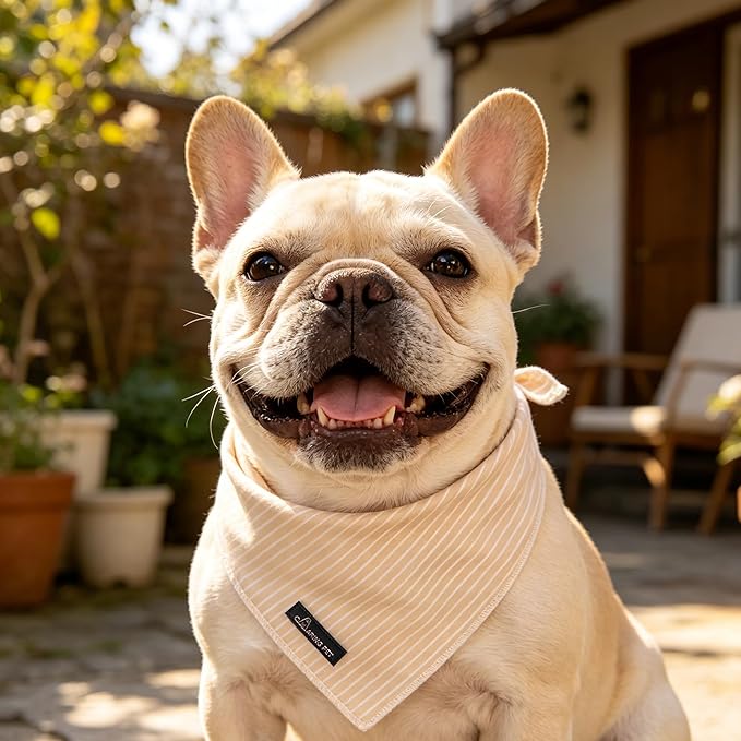 ARING PET Summer Dog Bandana-Cute Khaki Dog Bandanas, Comfortable Pet Scarf - Image 4