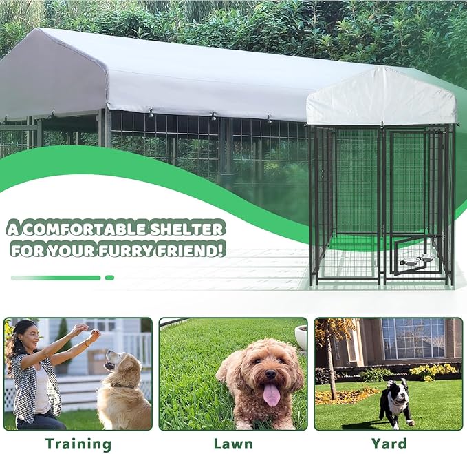 LEMBERI Heavy Duty Large Outdoor Dog Kennel 8x4x6 FT, Escape-Proof Dog Run - Image 5