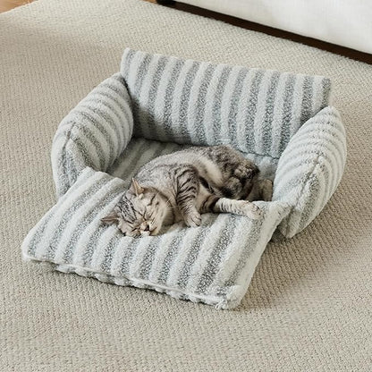 Hollypet Cat Bed Fluffy Plush Mutifuctional Double-Layer Soft Pet Couch - Image 6