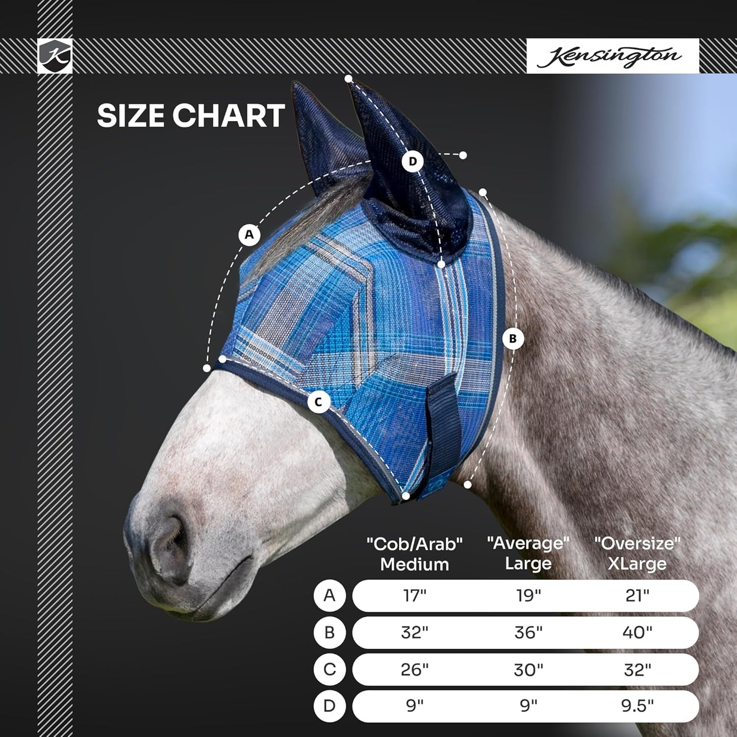 Kensington Signature Fly Mask w/Web Trim Soft Mesh Ears & Forelock Opening Size: M-Small Horse Color: 165 - Merlot