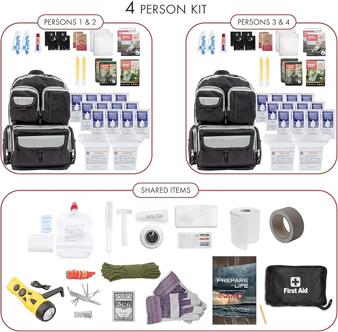 Emergency Zone 2 & 4 Person 72 Hour Survival Kit | Bug Out Bag - Image 2