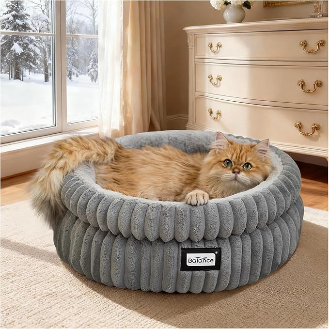BALANCE Cat Bed Kitten Bed, Washable Round Cat Beds - Image 8