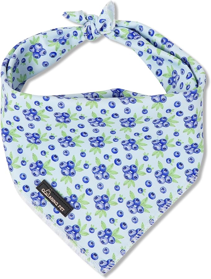 ARING PET Blueberry Dog Bandanas, Cute Blue Pet Bandana Scarf Triangle Bib by ARINGPET