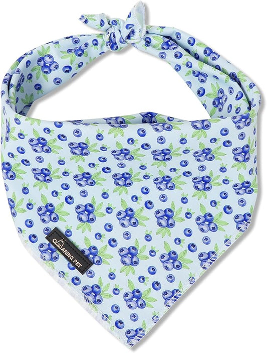 ARING PET Blueberry Dog Bandanas, Cute Blue Pet Bandana Scarf Triangle Bib by ARINGPET