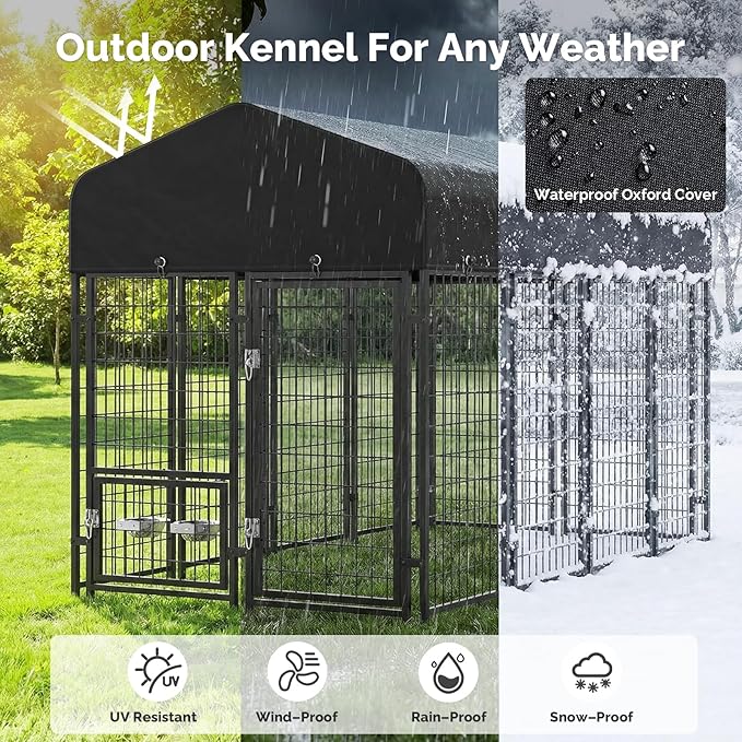 Sino Luban 2PCS 8x4x6FT Dog Kennel Outdoor, Large Outside Dog Kennel - Image 6