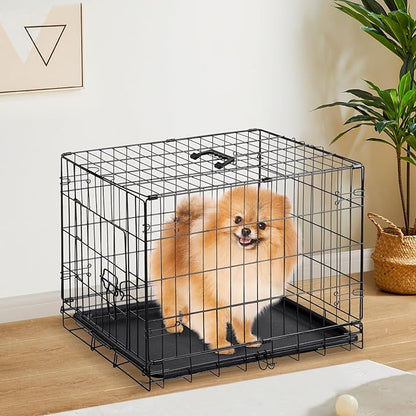Sweetcrispy 30 Inch Single Door Dog Crate, Metal Pet Kennel - Image 2