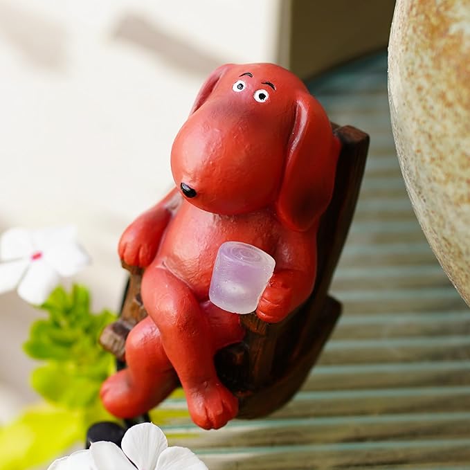 Dog Solar Statue Drinking Coffee Statue Decoration - Image 7