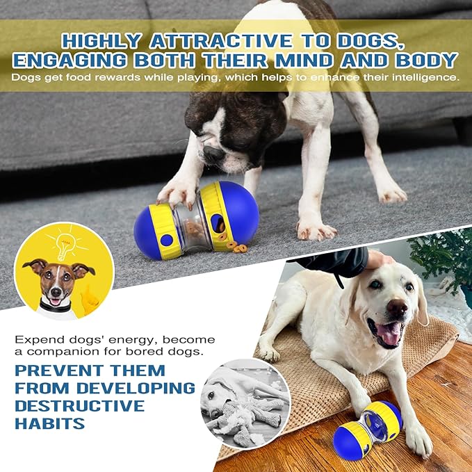 BSISUERM Dog Treat Dispensing Puzzle Toy Adjustable Food Dispenser Slow Feeder - Image 6