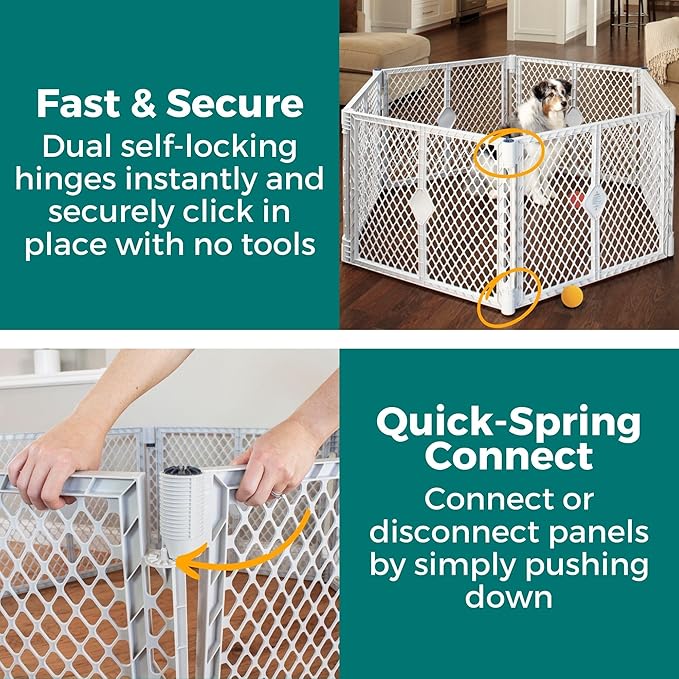 MyPet Petyard Protect Bundle: Freestanding 6-Panel Light Gray Pet Yard - Image 6