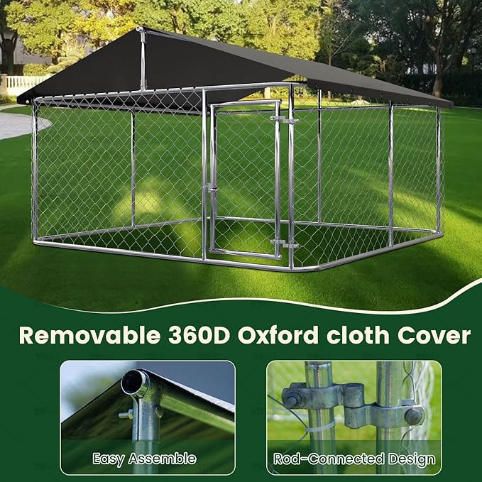 Petony Large Outdoor Dog Cage, Heavy Duty Dog Kennel House Mesh, Big Enclosure - Image 8