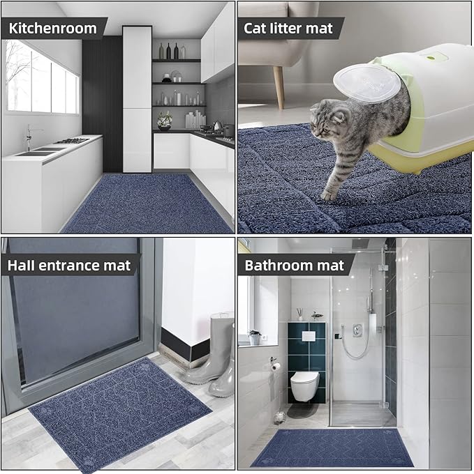 Cat Litter Mat, Litter Trapping Mat Soft on Kitty Paws, Waterproof, Easy Clean - Image 7