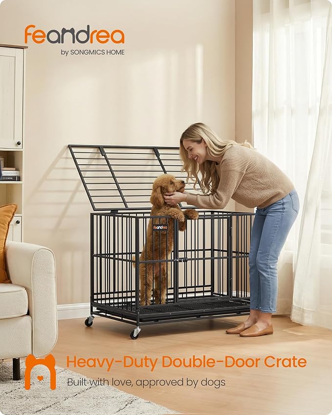 Feandrea Heavy-Duty Dog Crate, 5-Minute Quick Assembly, Foldable Dog Kennel Cage - Image 2