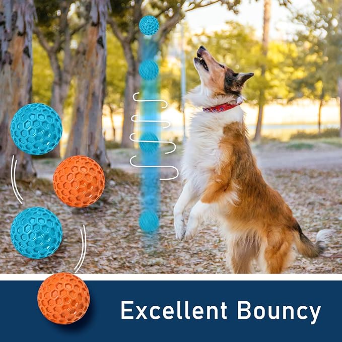 2 Pack Indestructible Squeaky Dog Balls, Cleans Teeth, Relieves Anxiety - Image 5