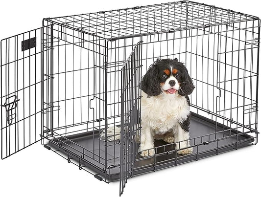 MidWest Homes for Pets 30-Inch iCrate for Medium Breeds, 21-40 lbs, Double Door by MidWestHomesForPets