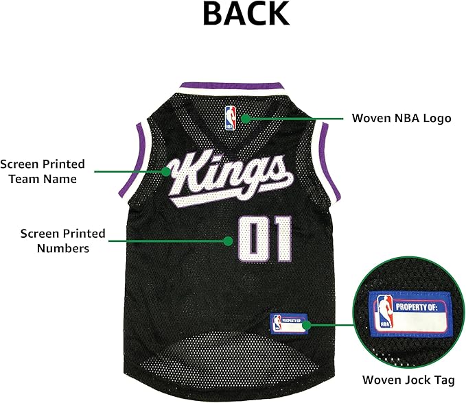 Pets First NBA Sacramento Kings Dog Jersey, X-Small- Tank Top Basketball Pet - Image 5