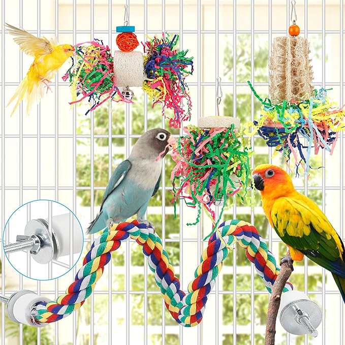 Bird Shredding Foraging Toys Parakeet Toy Chewing Hanging Toy Shredded Paper - Image 4