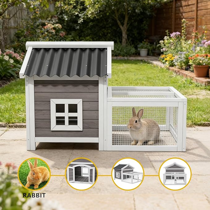 41" Rabbit Hutch, Outdoor Rabbit Cage - Image 5