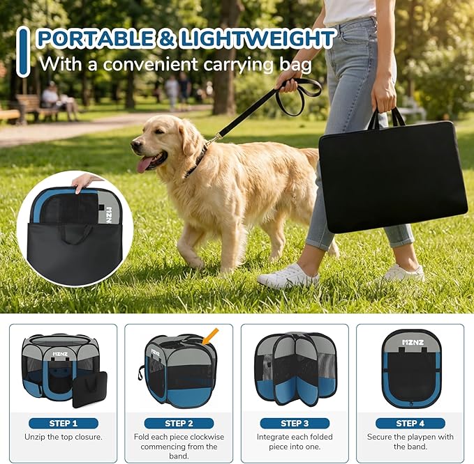 Dog Cat Playpen, Portable Small Animal Playpen Crate Indoor - Image 4