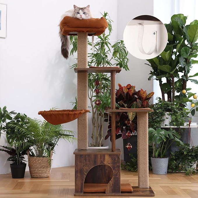 FUKUMARU Cat Tree, 4 in 1 Large Modern Cats Tower - Image 2