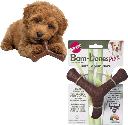 SPOT Bam-Bones Plus Tripod, Bamboo Fiber & Nylon Dog Chew, Durable by SPOT