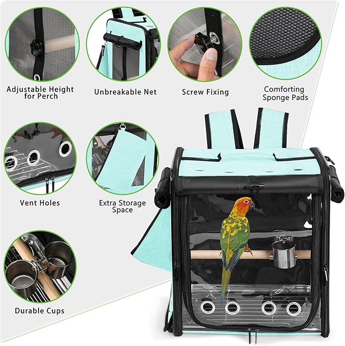 Sanmoncare Bird Carrier for Car Travel - Image 3