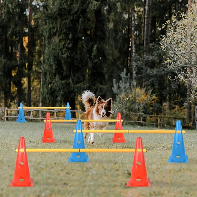 TNZMART Dog Agility Hurdle Cones Pet Jump Training Set Dog Agility Course - Image 2
