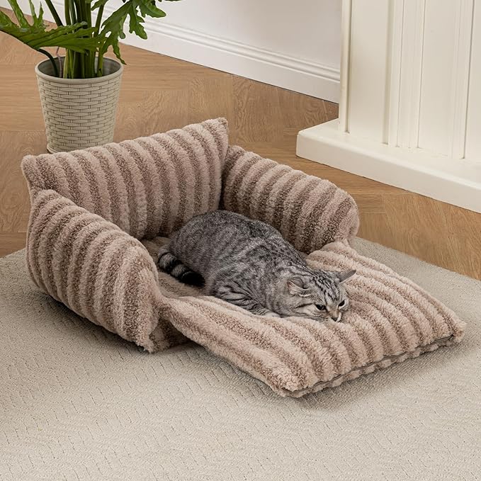 Hollypet Cat Bed Fluffy Plush Multifunctional Double-Layer Machine Washable - Image 6