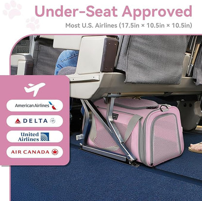 Airline Approved Cat Carrier 17.5×10.5×10.5 in, Escape-Proof Design - Image 2