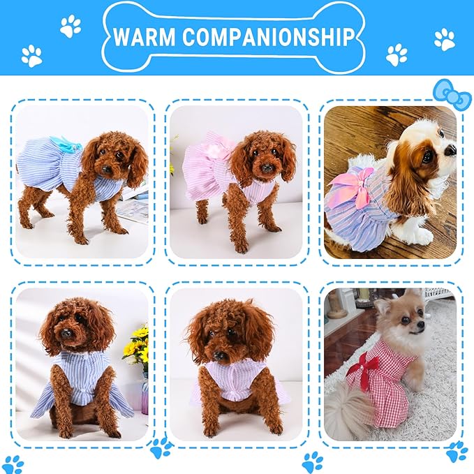 TAPBULL Dog Dresses, Fashionable Pet Dog Clothes, Cute Cat Birthday Dress Outfit - Image 4