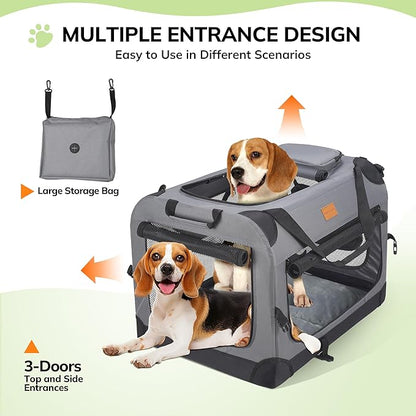 Morpilot 24-inch Portable Collapsible Dog Crate: Travel Dog Crate Soft-Sided - Image 3